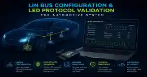 LIN bus configuration and LED protocol validation for automotive system