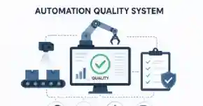 Automated quality control system showing inspection, monitoring, automation, and reporting