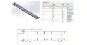 Parametric SolidWorks 3D model of an HVAC slide assembly