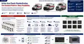 Standardized specialty vehicle action area panel design showing service whole flow and reusable engineering configuration