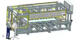 Mechanism-level front view of a horizontal progressive expander machine